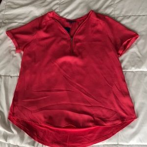 Apt. 9 Short Sleeve Zipper Blouse